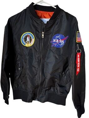 NASA Sniper High End Black Flight Bomber Jacket Women’s M MINTY